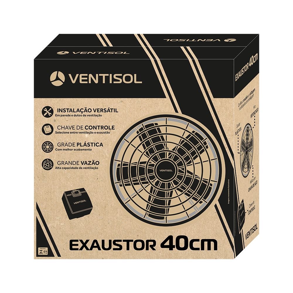Detalhe Ventilador de Parede Ventisol 60cm Preto Bivolt
