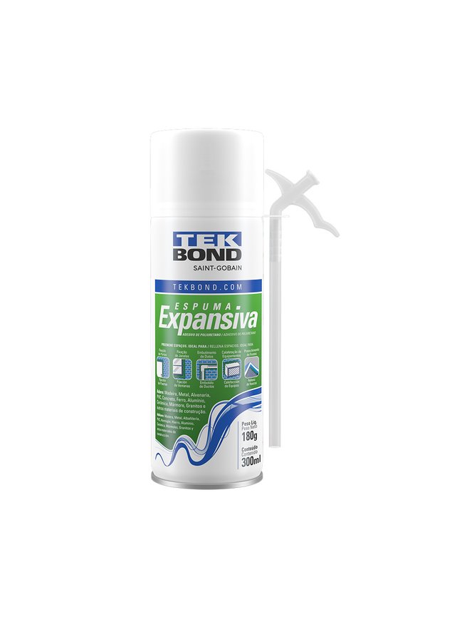 espuma expansiva adesivo poliuretano pu 180g 300ml tekbond saint gobain 21101005700