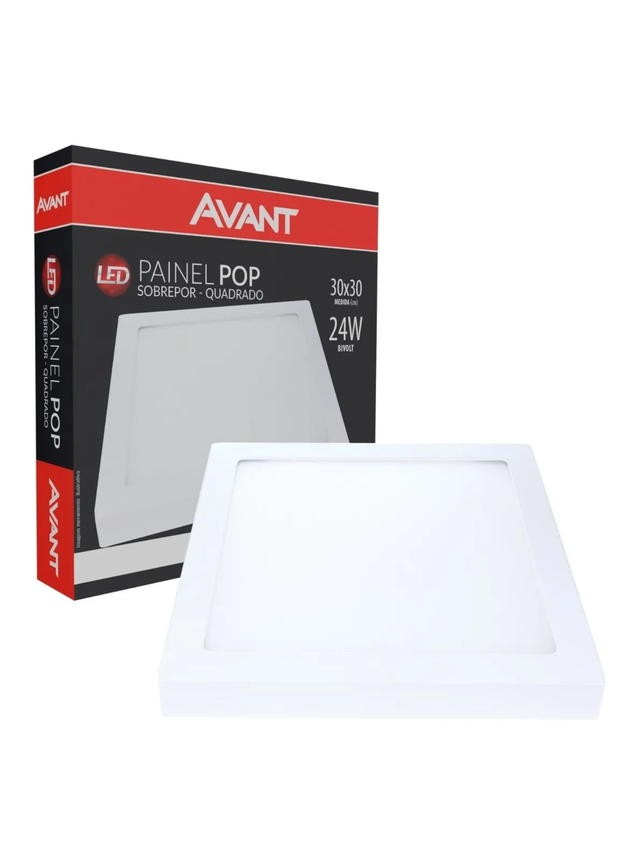 aqui na comercial quevedo voce encontra plafon led quadrado 30x30 sobrepor painel 24w 6500k avant e muito mais 1