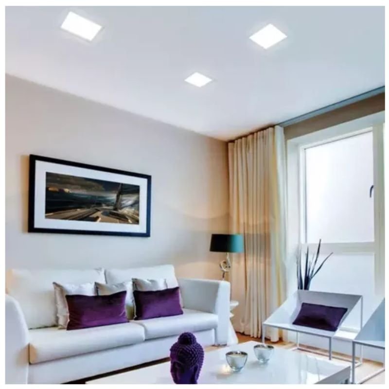 plafon led quadrado 6w 3000k bivolt golden2